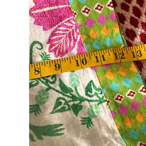 Farm Rio Queen of Fruits Tropical Kimono Jacket SZ‎ Lge Tie Beaded Tassel Fringe - Picture 15 of 16